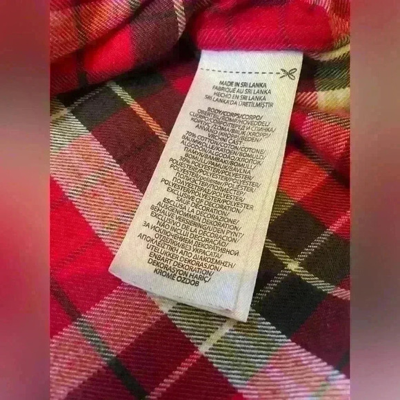 Ralph Lauren Flannel Button Down Collared Shirt Red White Black Plaid Mens Sz L - Picture 5 of 14